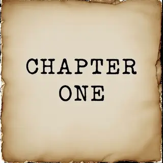 The word 'CHAPTER ONE' typed on aged paper with a vintage ty