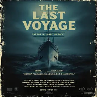 A vintage movie poster for 'THE LAST VOYAGE' featuring a tag