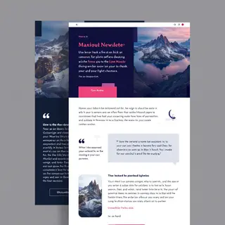 A newsletter layout with a banner image header, a two-column