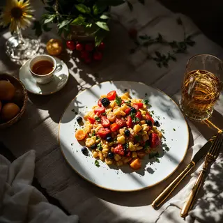 A food photograph shot from above at 35mm f/2.8 with natural
