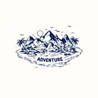 The word 'ADVENTURE' in big bold letters centered on a plain