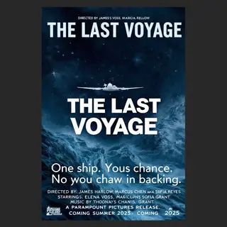 A vintage movie poster for 'THE LAST VOYAGE' featuring a tag
