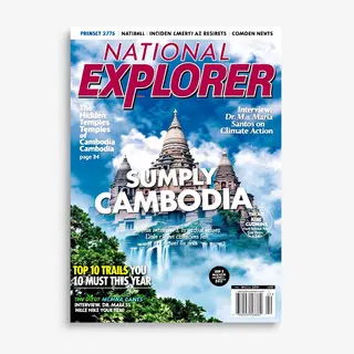 A magazine cover titled 'NATIONAL EXPLORER' with cover lines