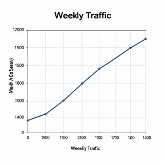 A simple line graph showing daily website visitors over one 