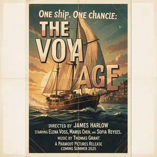 A vintage movie poster for 'THE LAST VOYAGE' featuring a tag
