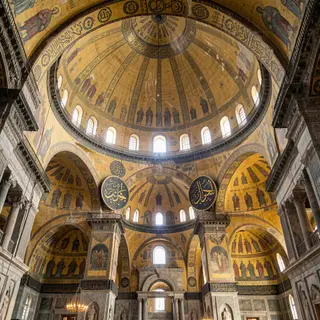 The Hagia Sophia interior showing the massive central dome, 