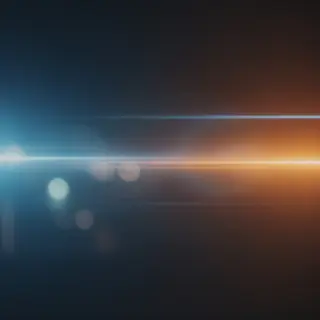 A cinematic frame with blue and orange anamorphic lens flare