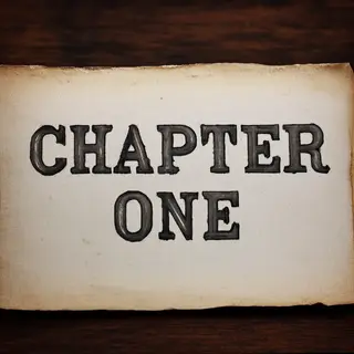 The word 'CHAPTER ONE' typed on aged paper with a vintage ty