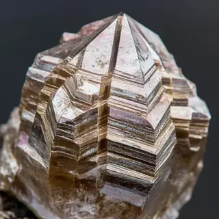 A specimen of bismuth crystal showing accurate iridescent ox