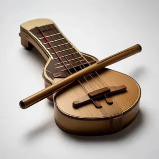 A traditional Japanese shamisen instrument with accurate thr