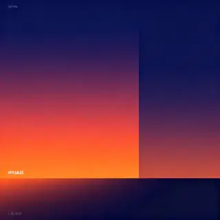 A sunset sky gradient on a flat surface from #FF6B35 (orange