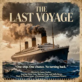 A vintage movie poster for 'THE LAST VOYAGE' featuring a tag