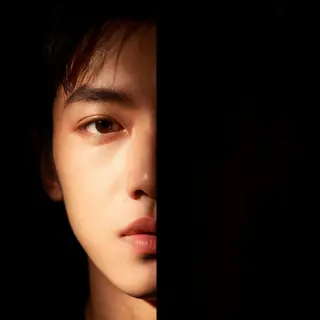 A portrait with dramatic split lighting — half the face brig