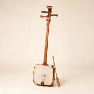 A traditional Japanese shamisen instrument with accurate thr
