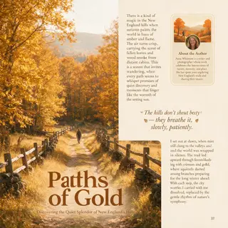 A magazine double-page spread with a left page containing a 