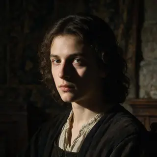 A portrait lit with classic Rembrandt lighting — triangle of