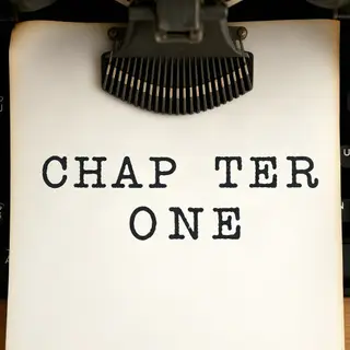 The word 'CHAPTER ONE' typed on aged paper with a vintage ty