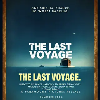 A vintage movie poster for 'THE LAST VOYAGE' featuring a tag
