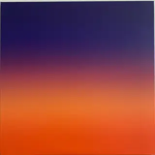 A sunset sky gradient on a flat surface from #FF6B35 (orange