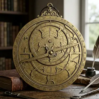 A medieval astrolabe with accurate rete, tympan, and engrave
