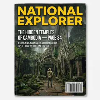 A magazine cover titled 'NATIONAL EXPLORER' with cover lines