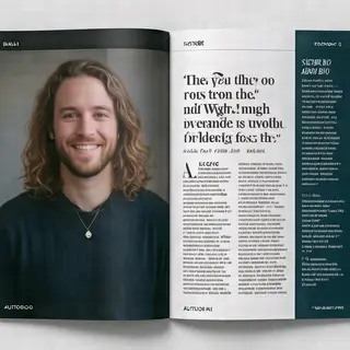 A magazine double-page spread with a left page containing a 