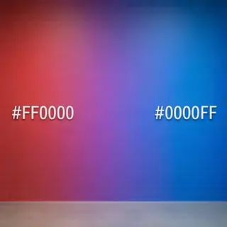 A smooth gradient on a wall going from #FF0000 (red) on the 