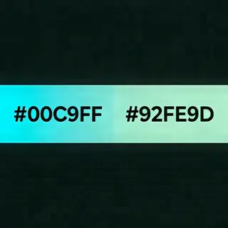 A horizontal banner with a gradient from #00C9FF (cyan) on t