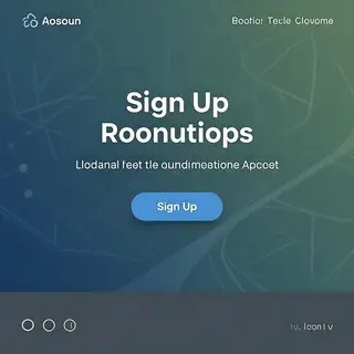 A landing page design with a hero header image at the top, a