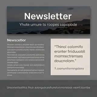 A newsletter layout with a banner image header, a two-column
