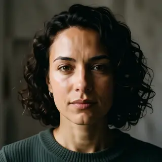 A portrait with dramatic split lighting — half the face brig
