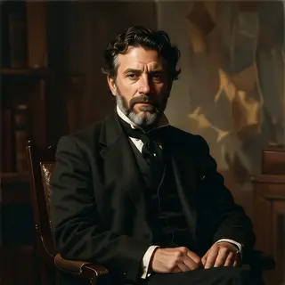 A portrait lit with classic Rembrandt lighting — triangle of