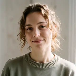 A high-key portrait of a person against a bright white backg