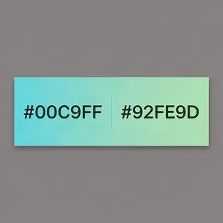 A horizontal banner with a gradient from #00C9FF (cyan) on t
