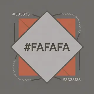 A graphic design composition with background #FAFAFA (near-w