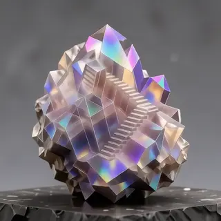 A specimen of bismuth crystal showing accurate iridescent ox