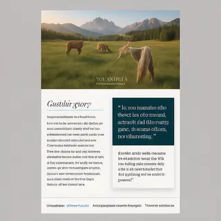 A newsletter layout with a banner image header, a two-column