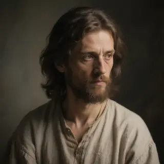 A portrait lit with classic Rembrandt lighting — triangle of