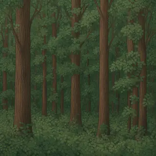 A forest scene where the foliage is precisely #2D5F2D (dark 