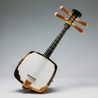 A traditional Japanese shamisen instrument with accurate thr
