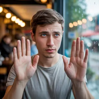 A person counting to three on their fingers, with index, mid