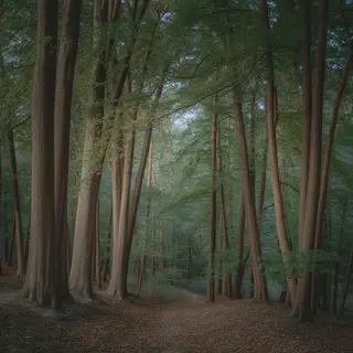 A forest scene where the foliage is precisely #2D5F2D (dark 