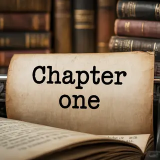 The word 'CHAPTER ONE' typed on aged paper with a vintage ty