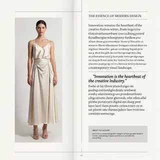 A magazine double-page spread with a left page containing a 