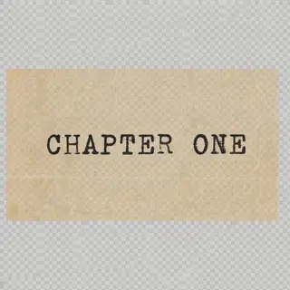The word 'CHAPTER ONE' typed on aged paper with a vintage ty