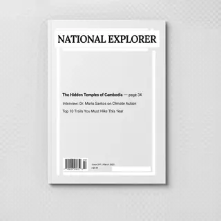 A magazine cover titled 'NATIONAL EXPLORER' with cover lines