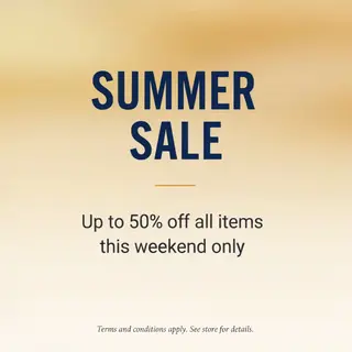A poster with headline 'SUMMER SALE' in large bold text, bod
