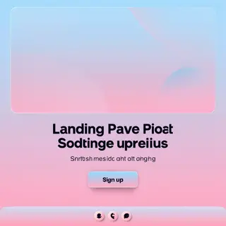 A landing page design with a hero header image at the top, a