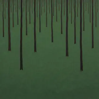 A forest scene where the foliage is precisely #2D5F2D (dark 