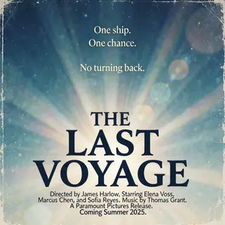 A vintage movie poster for 'THE LAST VOYAGE' featuring a tag